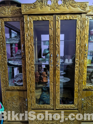 3 Part Showcase সেগুনকাঠের একদমই নতুন শোকেজ